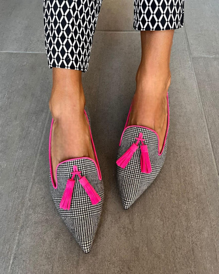 Naomi | Pointed Loafer with Flou Fringes