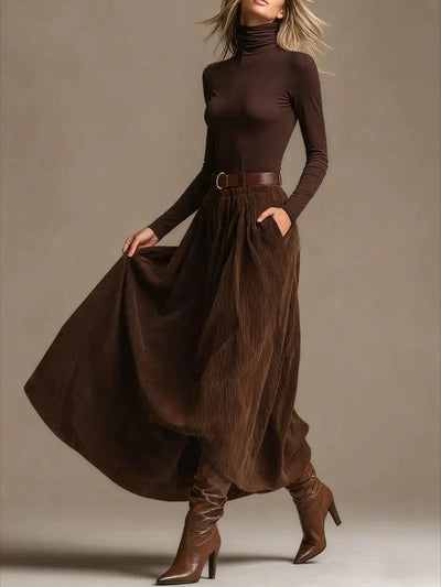 Aveline | two-piece set (turtleneck & maxi skirt)