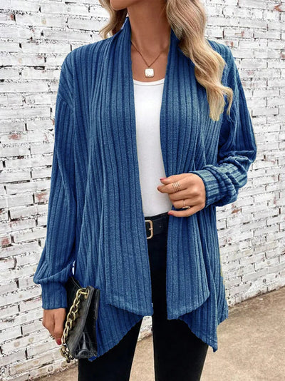 Leah™ -Ribbed Drape Cardigan