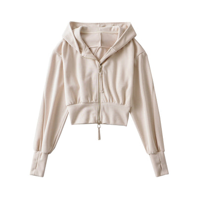 RESLEY™ - Chic Cropped Hooded Zipper Workout Jacket