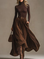 Aveline | two-piece set (turtleneck & maxi skirt)