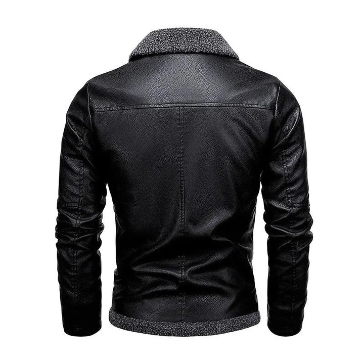 Elegant Fleece Leather Jacket