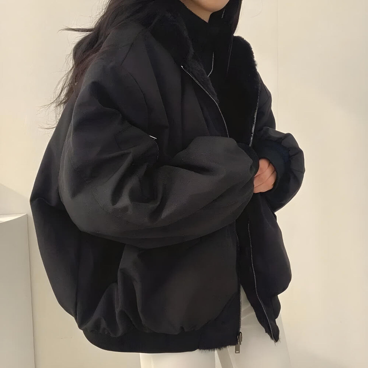 Rane™ - Reversible teddy wool hooded jacket